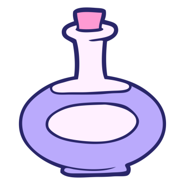 parlak neon renkli çizgi film parfümü şişesi