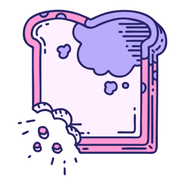 Parlak neon renkli geleneksel küflü ekmek dövmesi.