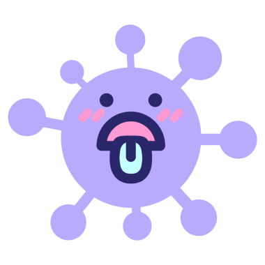 Parlak neon renginde dilinden çıkan şok virüsü.