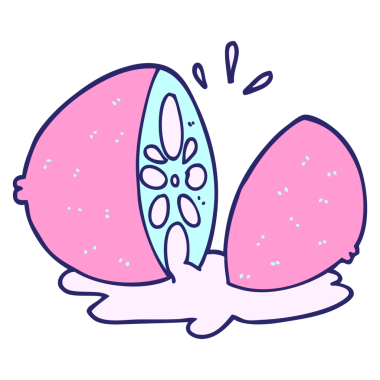 çizgi film limonu parlak neon rengine boyadı