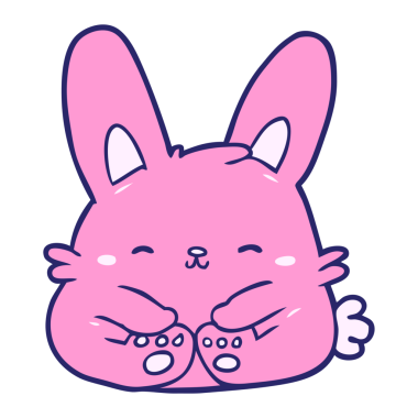 Parlak neon renkli sevimli çizgi film tavşanı.