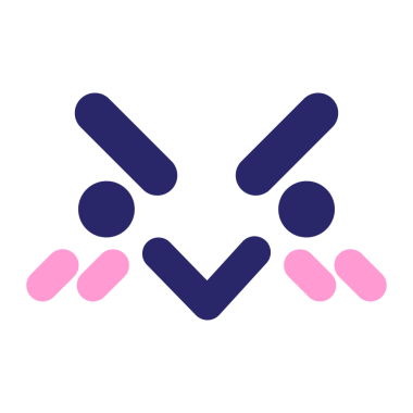parlak neon renkli rahatsız kuş yüzü simgesi