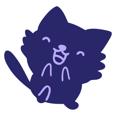 Parlak neon renkli şirin bir kedi.