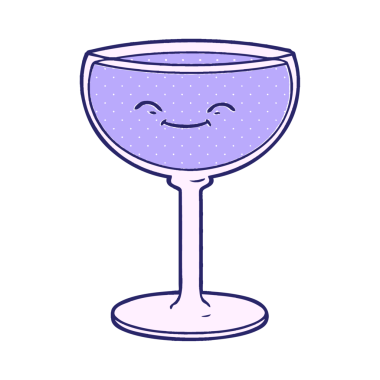 parlak neon renkli bir şarap kadehi