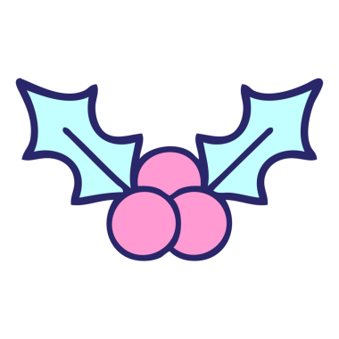 Parlak neon renkli şirin bir Noel karikatürü.