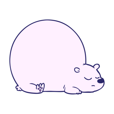 Kutup ayısı çizgi filmi parlak neon renkli.