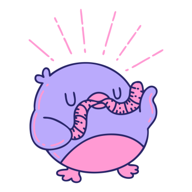 Parlak neon renkli solucanlı geleneksel dövme Robin 'in çizimi