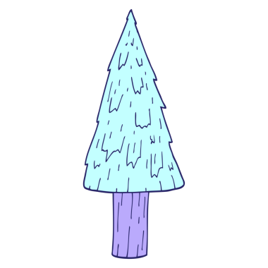 parlak neon renginde karalama noel ağacı