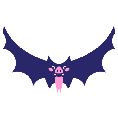 parlak neon renkli şirin cadılar bayramı yarasası