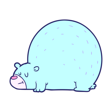 Kutup ayısı çizgi filmi parlak neon renkli.