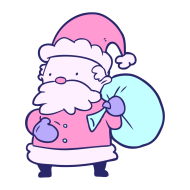 parlak neon renkli noel baba çizgi filmi