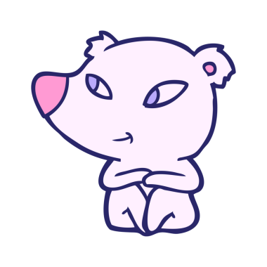 Kutup ayısı çizgi filmi parlak neon renkli.