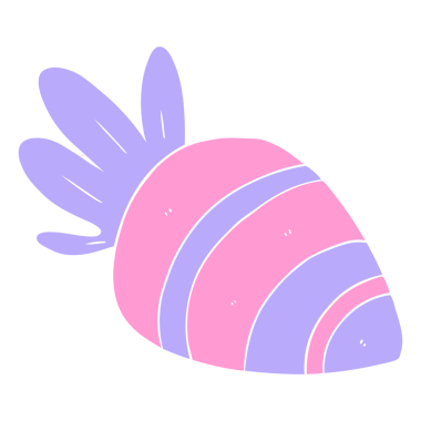 Parlak neon renkli düz renkli çizgi film havucu