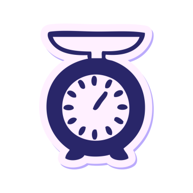 Güzel bir karikatür çıkartması. Parlak neon renkli tartı.