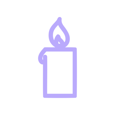 Parlak neon renginde yanan mum sembolü simgesi