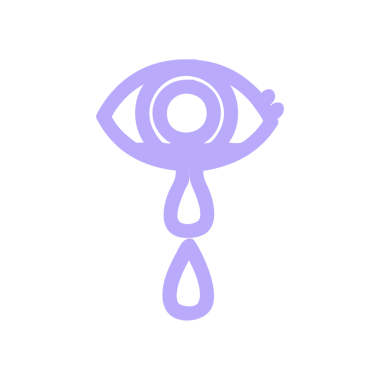 Parlak neon renkli ağlayan göz sembolü simgesi