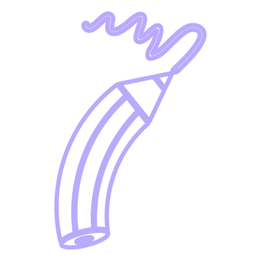 Parlak neon renkli bir çizgi simgesi çizen bir kalemin vektör çizimi