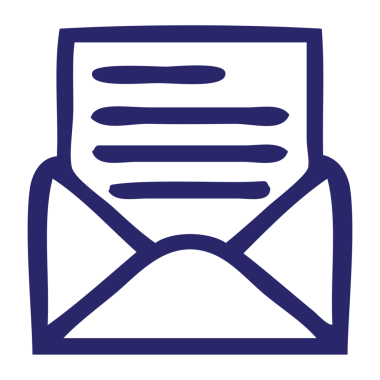 parlak neon renkli bir harf ve zarf simgesi çizimi