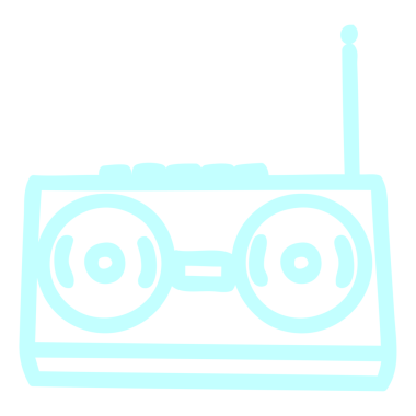 radyo kaset çalar simgesi simgesi parlak neon rengi