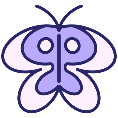 Parlak neon renkli basit bir kelebek