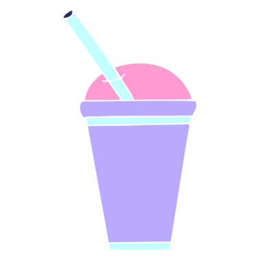 Düz sembol parlak neon renkli yumuşak içecek simgesi