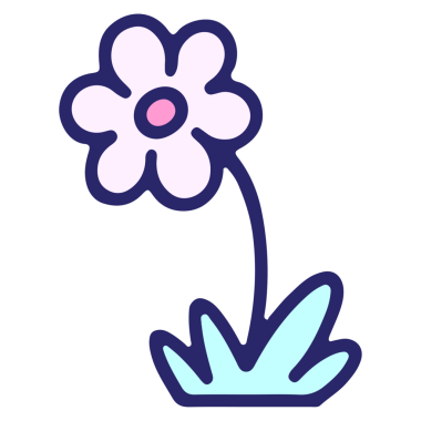 Parlak neon renginde basit çiçek tasarımı