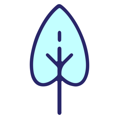 Parlak neon renkli basit yaprak illüstrasyonu