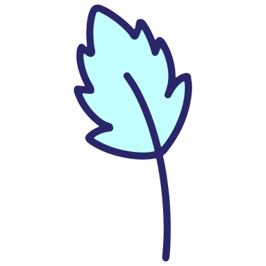 Parlak neon renkli basit yaprak illüstrasyonu