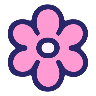 Parlak neon renginde basit çiçek tasarımı