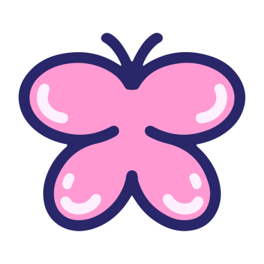 Parlak neon renkli basit bir kelebek