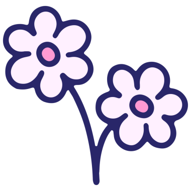 Parlak neon renginde basit çiçek tasarımı