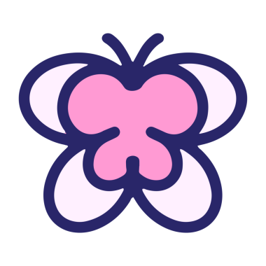 Parlak neon renkli basit bir kelebek