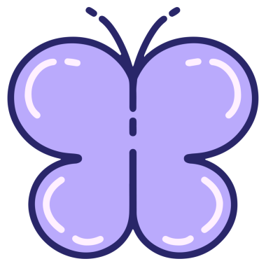 Parlak neon renkli basit bir kelebek