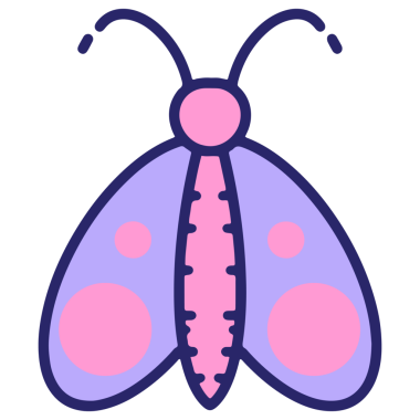 Parlak neon renkli basit bir kelebek