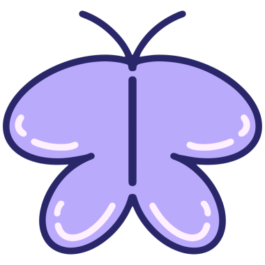 Parlak neon renkli basit bir kelebek