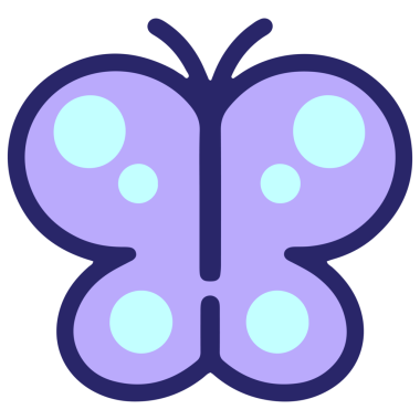 Parlak neon renkli basit bir kelebek