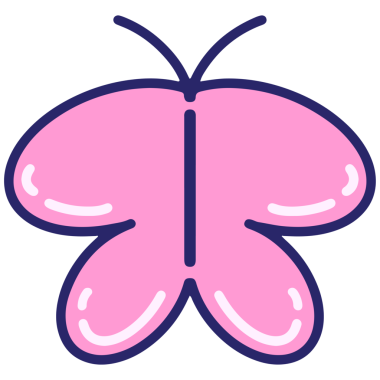 Parlak neon renkli basit bir kelebek