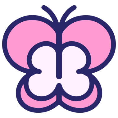 Parlak neon renkli basit bir kelebek