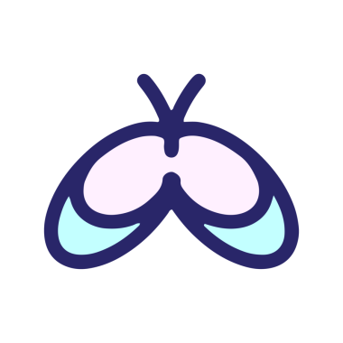 Parlak neon renkli basit bir kelebek