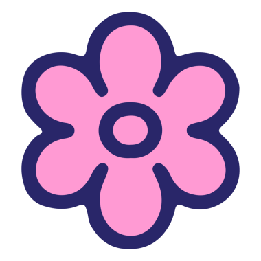 Parlak neon renginde basit çiçek tasarımı