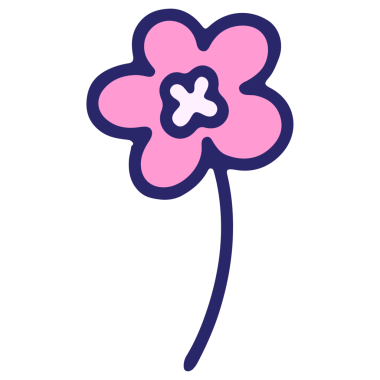 Parlak neon renginde basit çiçek tasarımı