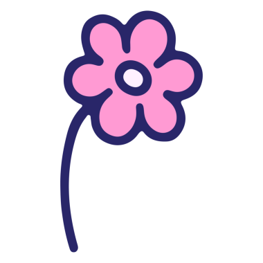 Parlak neon renginde basit çiçek tasarımı