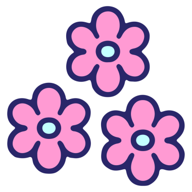 Parlak neon renginde basit çiçek tasarımı