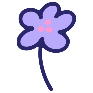 Parlak neon renginde basit çiçek tasarımı