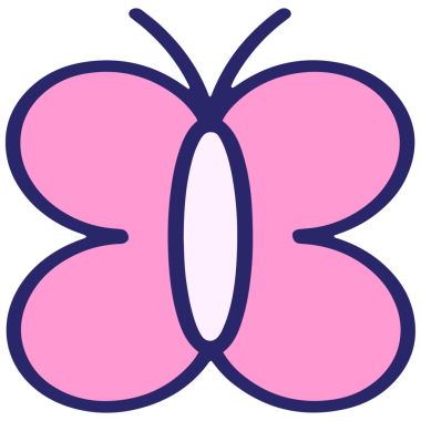 Parlak neon renkli basit bir kelebek