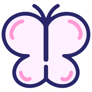 Parlak neon renkli basit bir kelebek