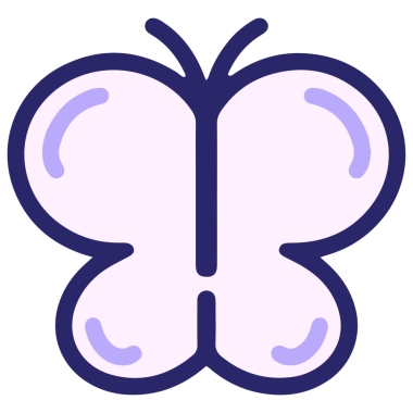 Parlak neon renkli basit bir kelebek