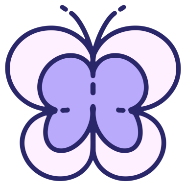 Parlak neon renkli basit bir kelebek