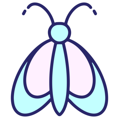 Parlak neon renkli basit bir kelebek