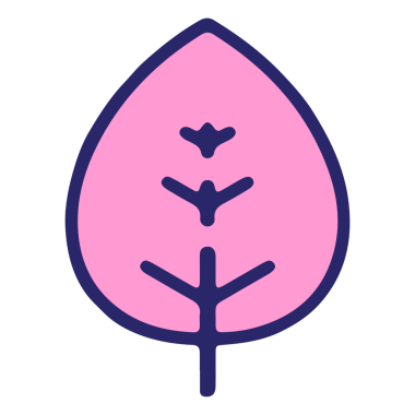 Parlak neon rengi basit yaprak tasarımı ögesi